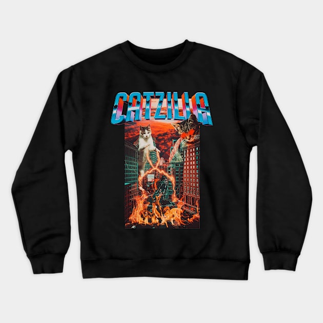 Catzilla Crewneck Sweatshirt by argobel13